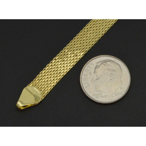 10k Yellow Solid Gold Bismark Link Mens Bracelet 5.5 mm 7 7.5 8 - Picture 3 of 4